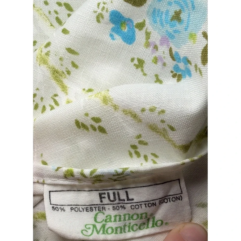 Vintage Cannon Monticello Full Bedding Flat Sheet ONLY Floral Cottagecore